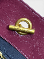Saint Laurent Niki Small Shopping Bag in Burgundy Waxed calfskin Leather - Detail View 7