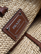 Small Crochet And Leather Bucket Bag - Beige/Brandy - View 9