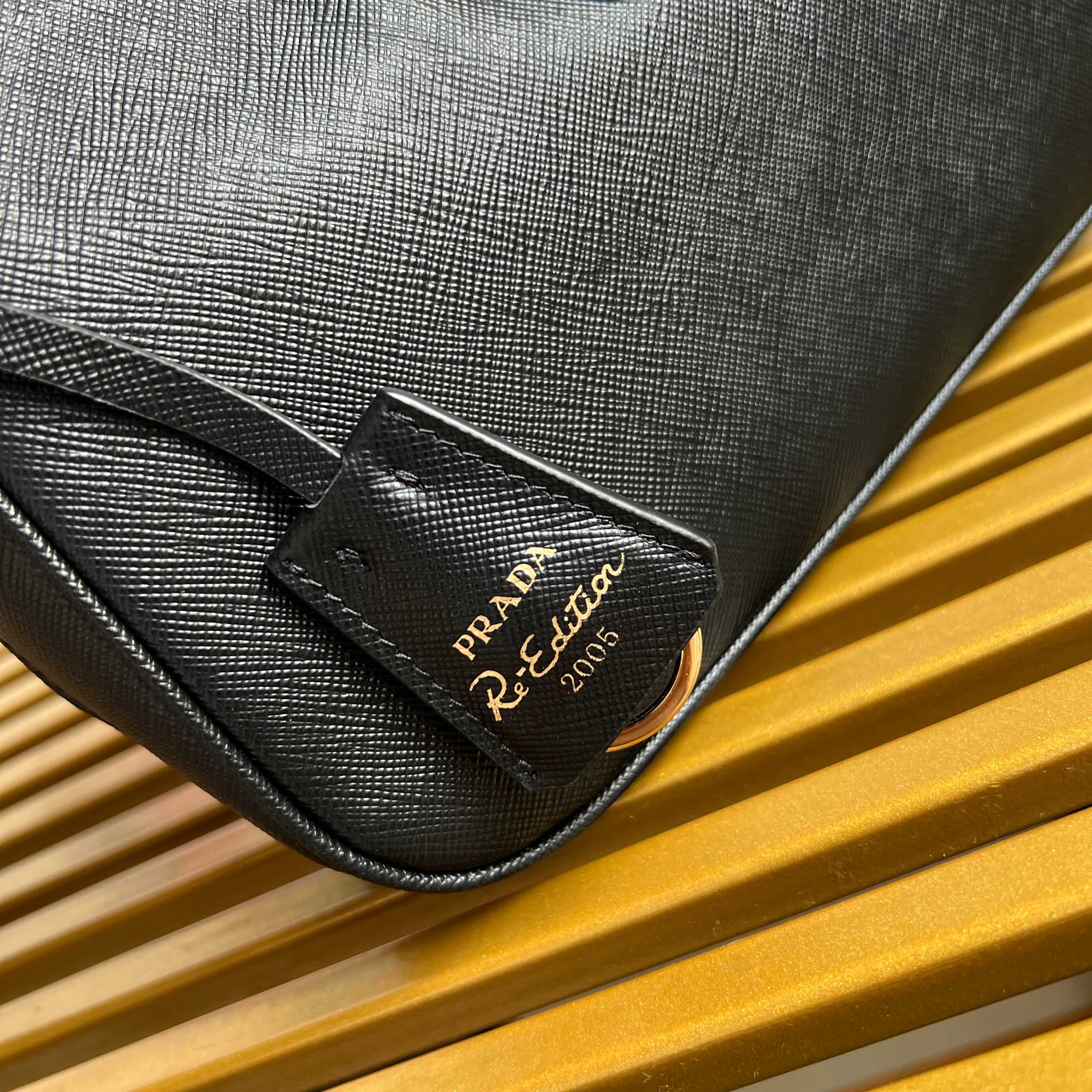 Re-Edition 2005 Saffiano Leather Mini Bag - Black - View 9