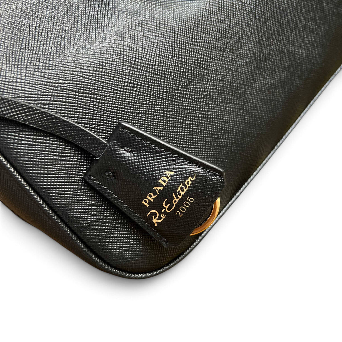 Re-Edition 2005 Saffiano Leather Mini Bag - Black - View 9