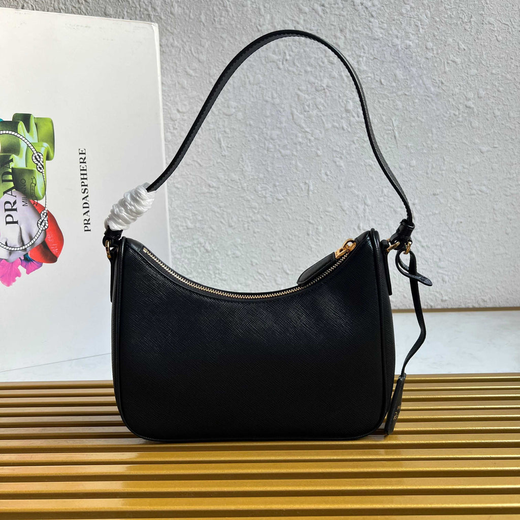 Re-Edition 2005 Saffiano Leather Mini Bag - Black - View 6