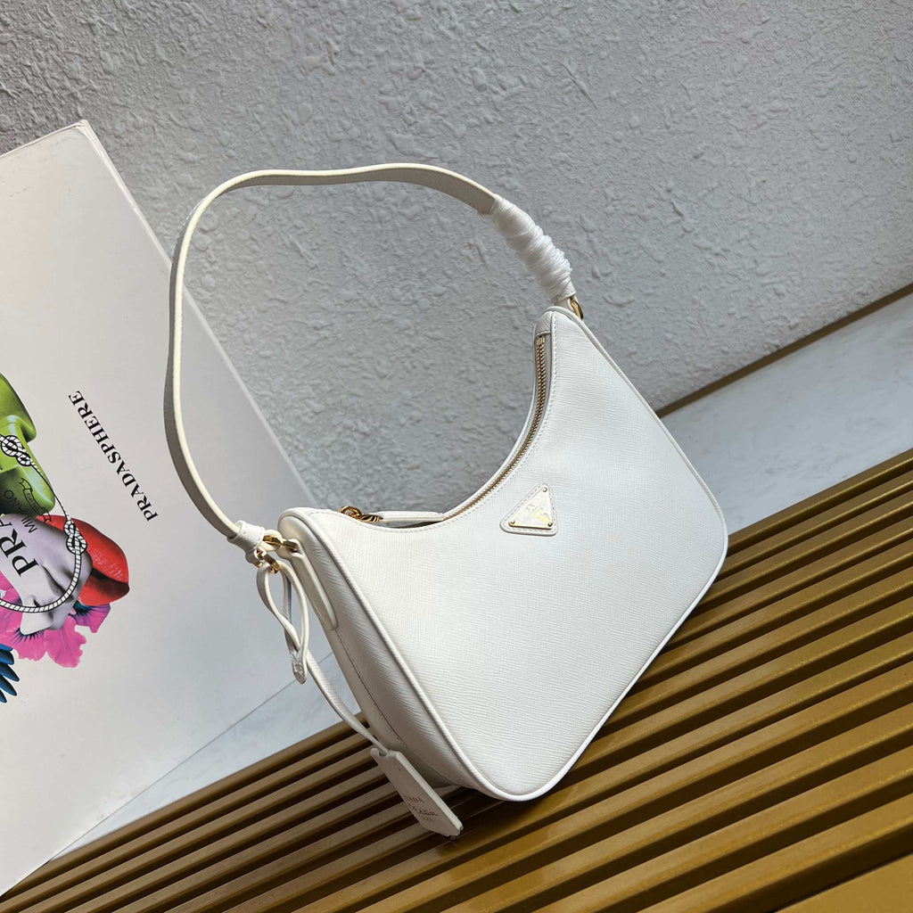 Re-Edition 2005 Saffiano Leather Mini Bag - White - View 2