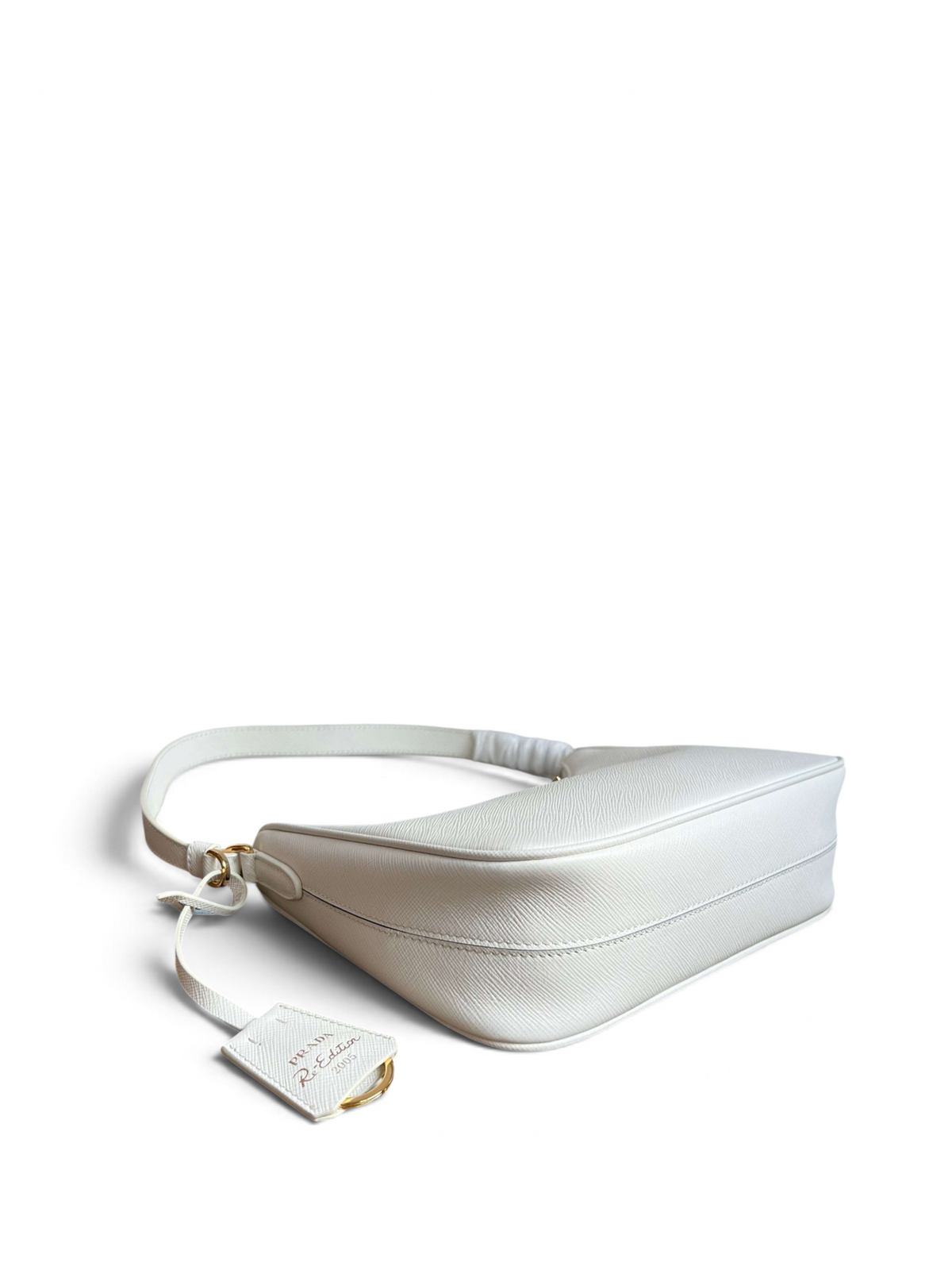 Re-Edition 2005 Saffiano Leather Mini Bag - White - View 3
