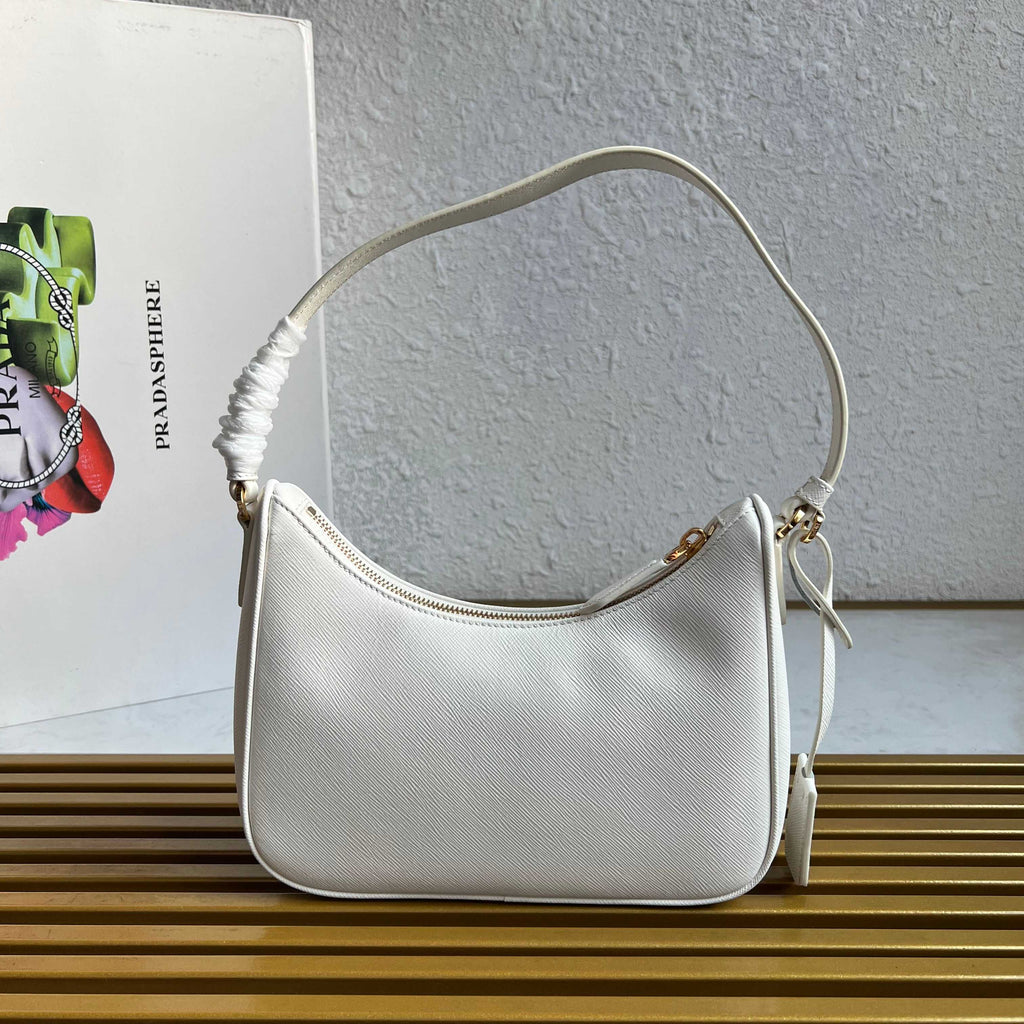 Re-Edition 2005 Saffiano Leather Mini Bag - White - View 5