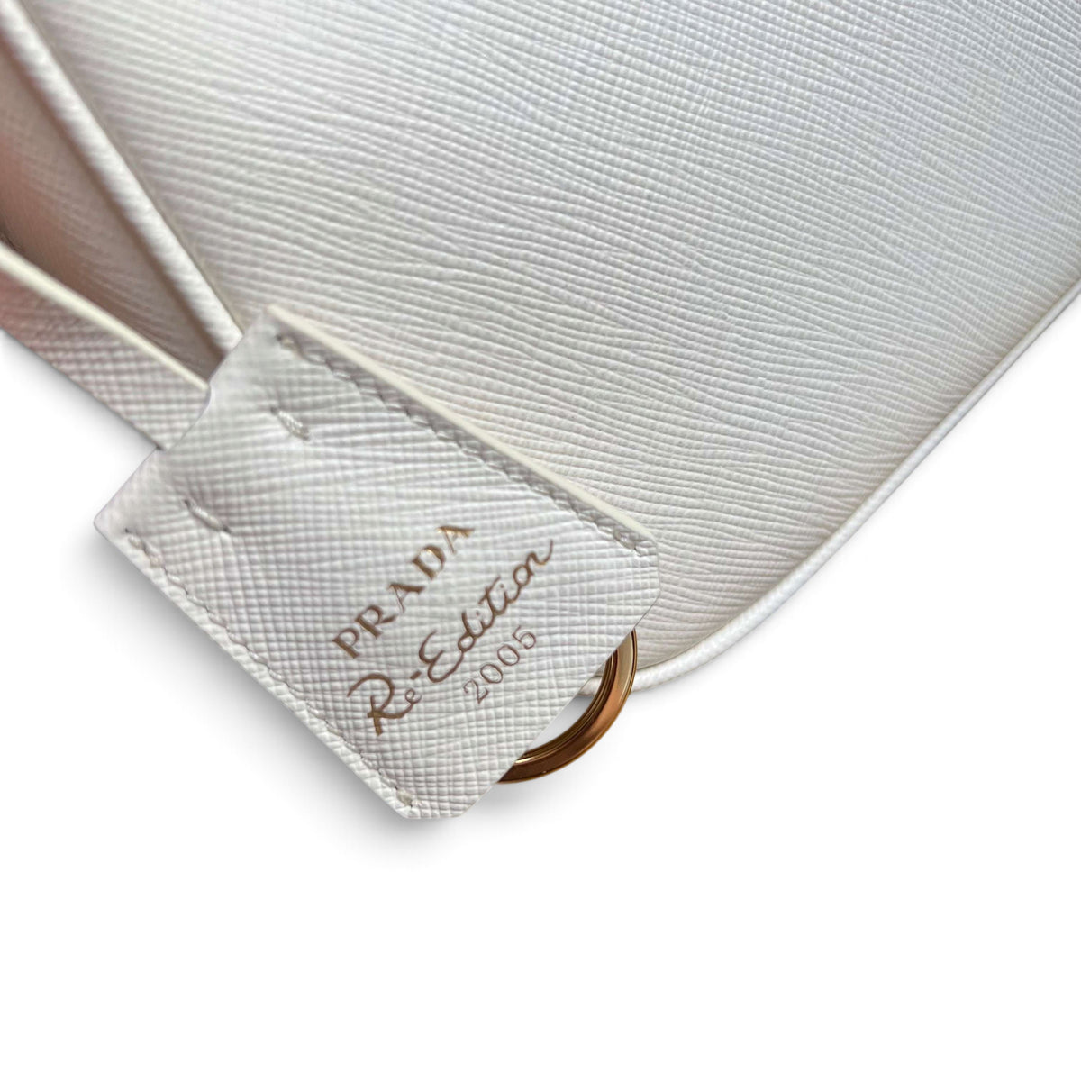 Re-Edition 2005 Saffiano Leather Mini Bag - White - View 7