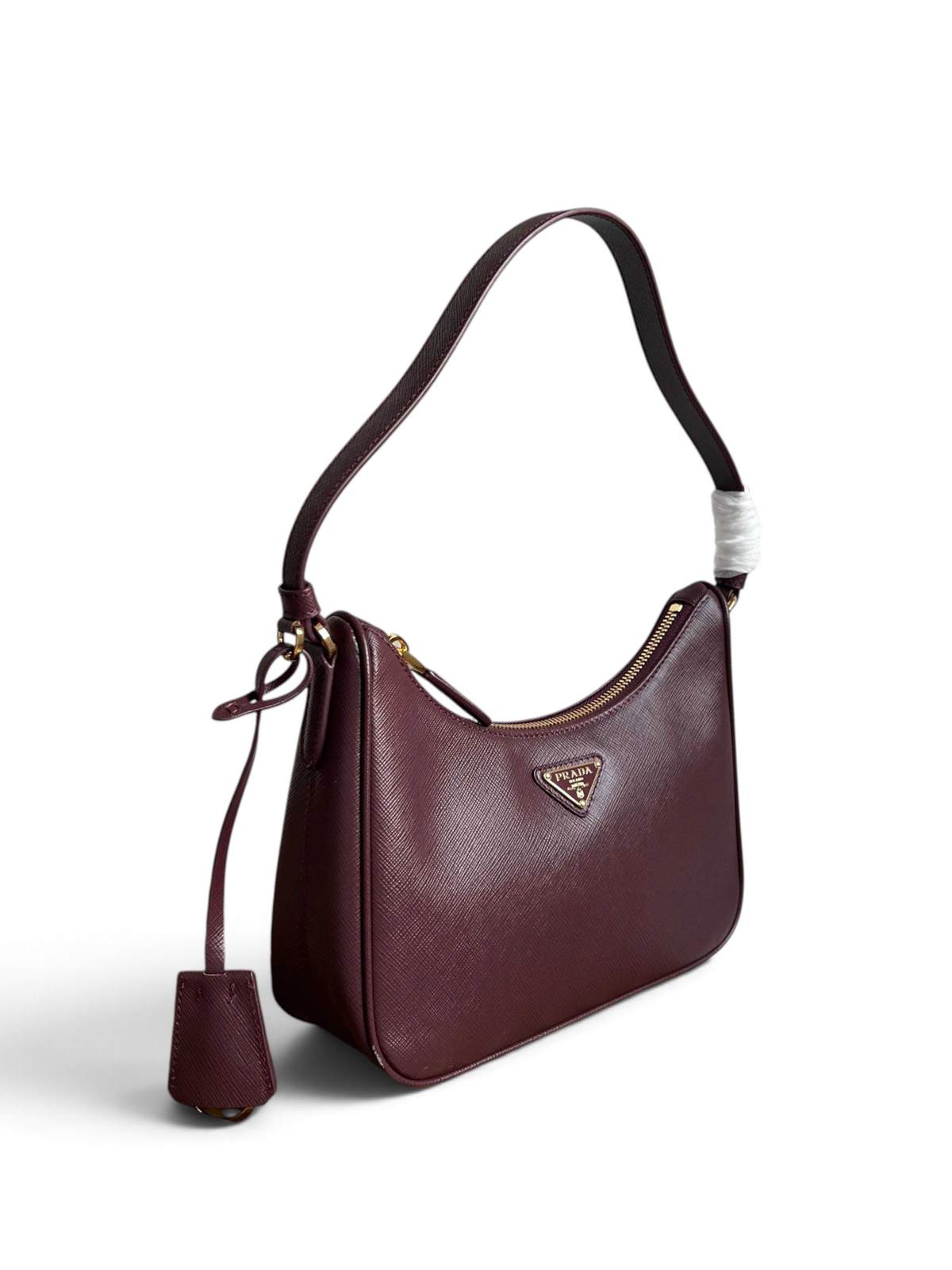 Re-Edition 2005 Saffiano Leather Mini Bag - Burgundy - View 2