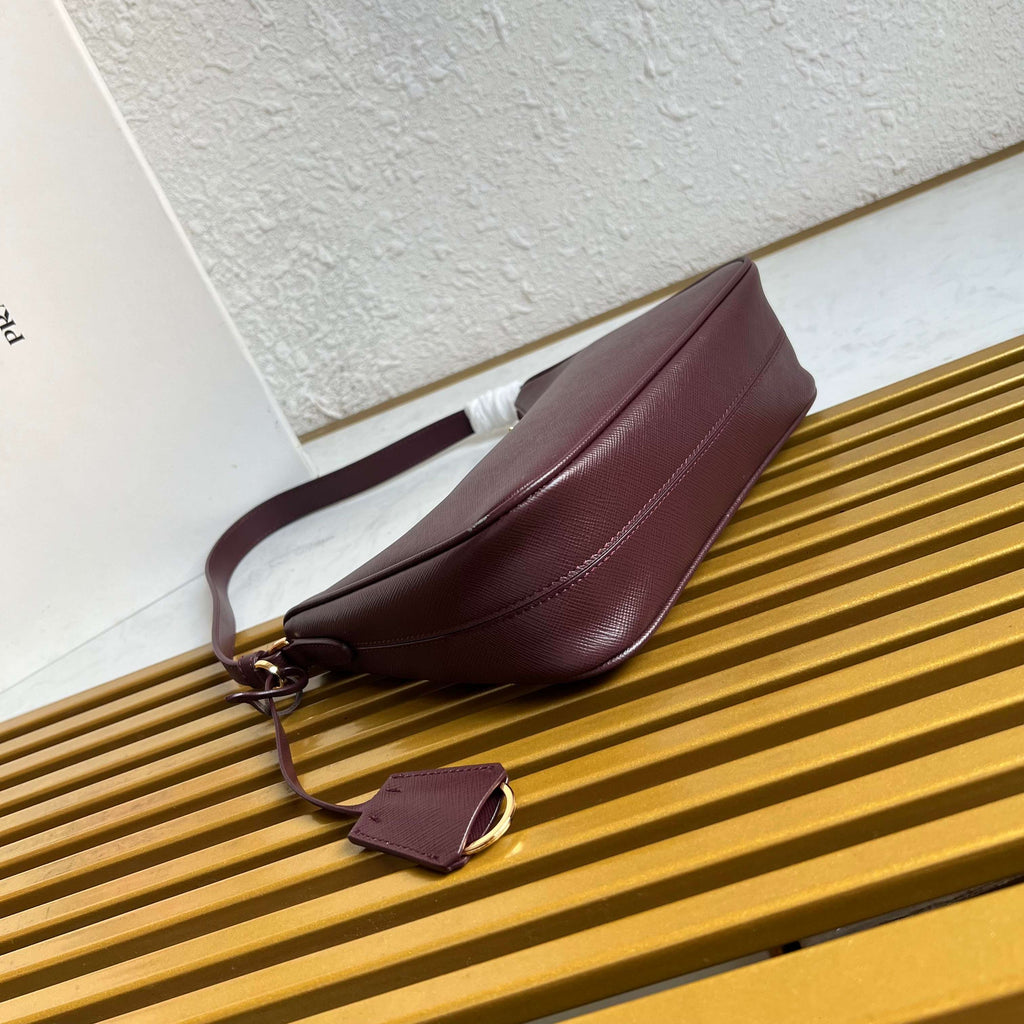 Re-Edition 2005 Saffiano Leather Mini Bag - Burgundy - View 3