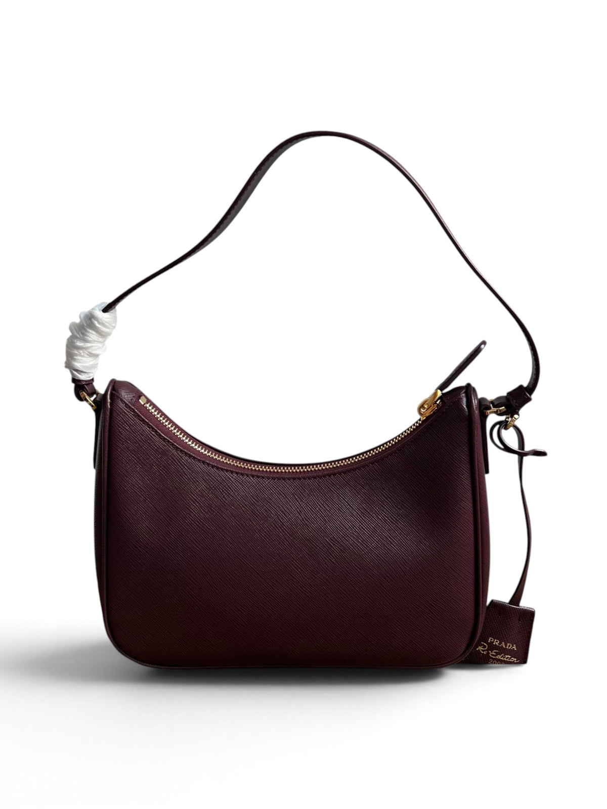 Re-Edition 2005 Saffiano Leather Mini Bag - Burgundy - View 5