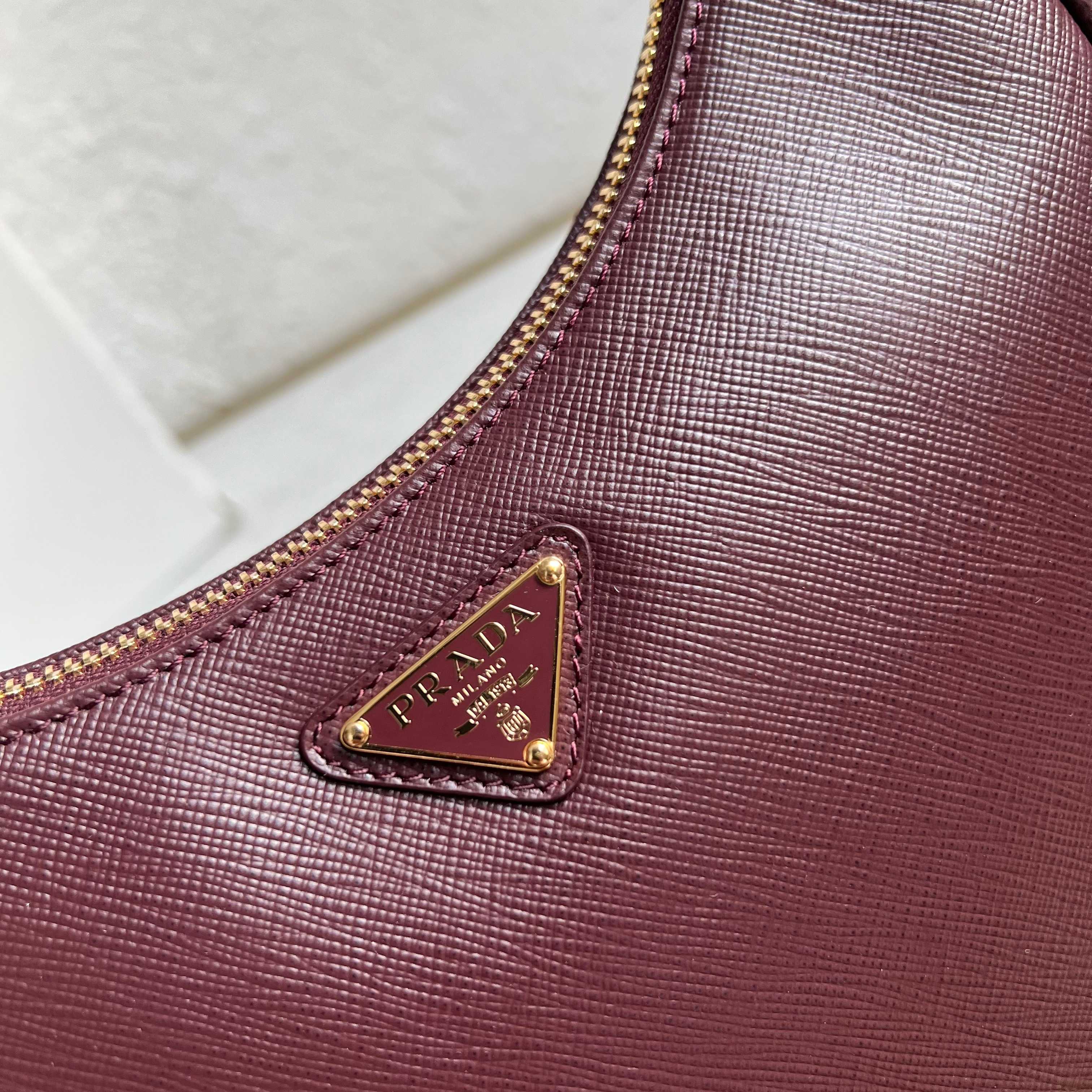Re-Edition 2005 Saffiano Leather Mini Bag - Burgundy - View 6