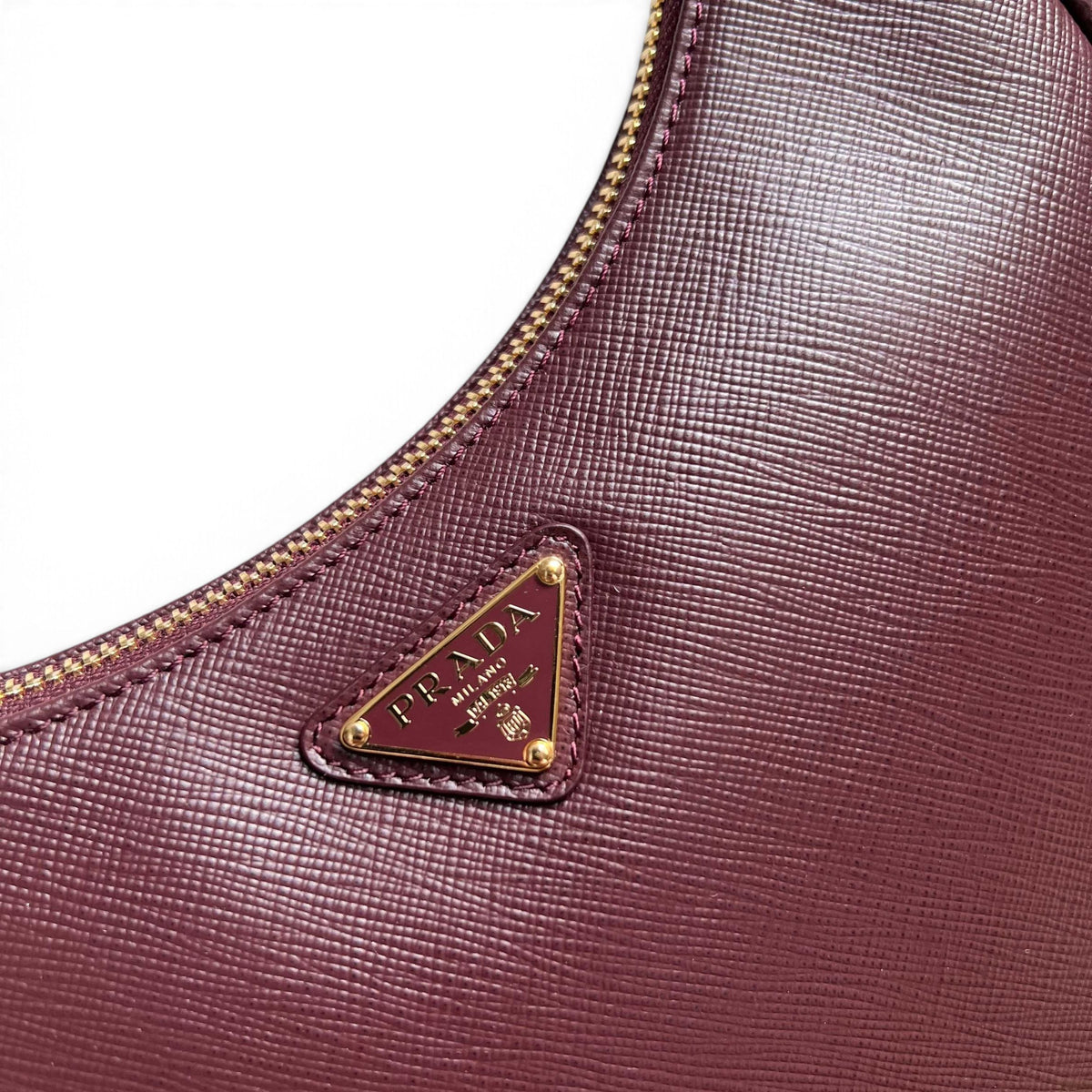 Re-Edition 2005 Saffiano Leather Mini Bag - Burgundy - View 6