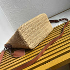 Small Crochet And Leather Bucket Bag - Beige/Brandy - View 3