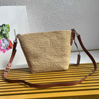 Small Crochet And Leather Bucket Bag - Beige/Brandy - View 4