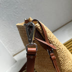 Small Crochet And Leather Bucket Bag - Beige/Brandy - View 6