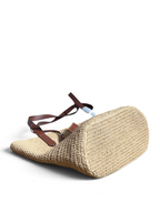 Medium Crochet And Leather Tote Bag - Beige/Brandy - View 3