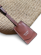 Medium Crochet And Leather Tote Bag - Beige/Brandy - View 7