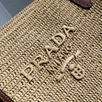 Medium Crochet And Leather Tote Bag - Beige/Brandy - View 6