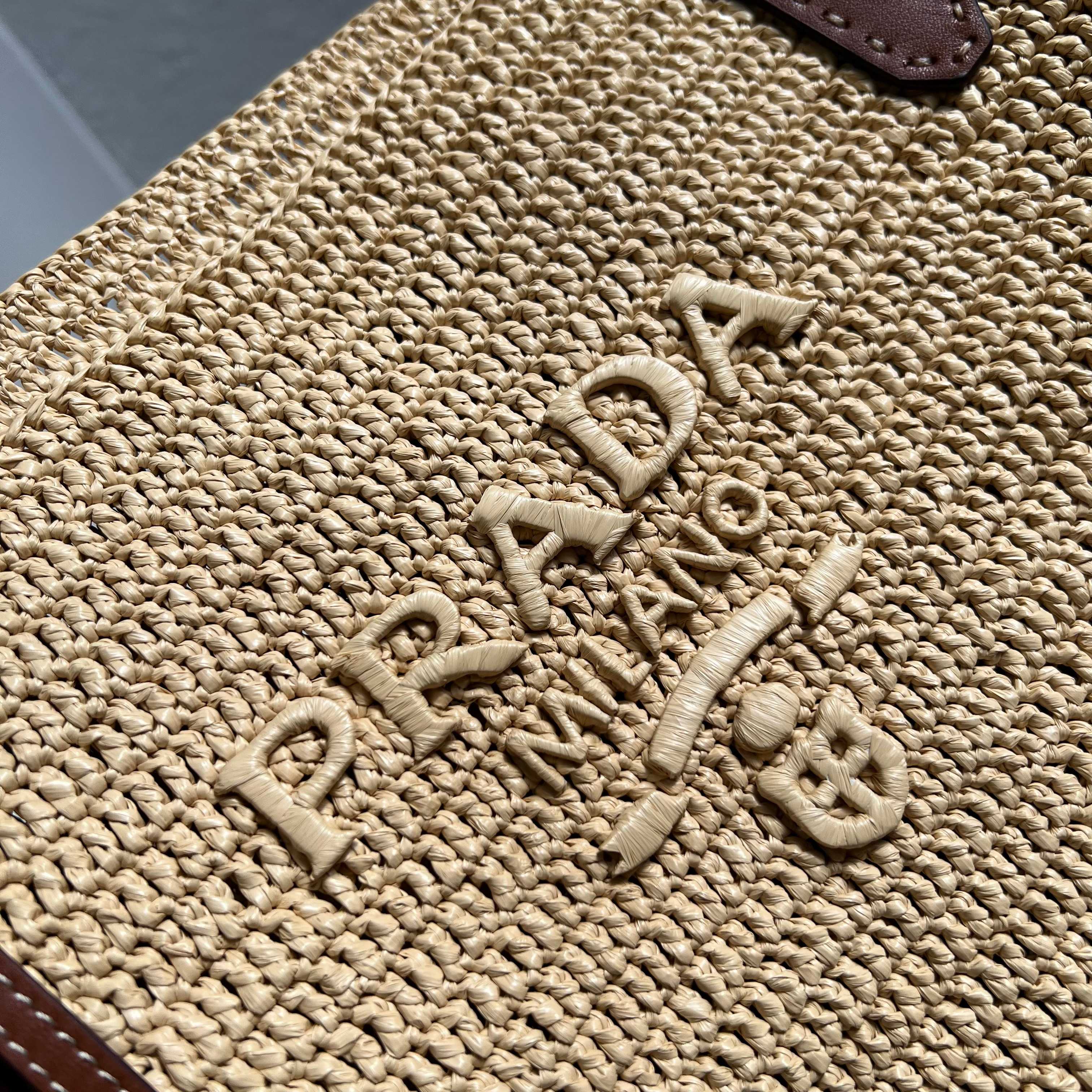 Medium Crochet And Leather Tote Bag - Beige/Brandy - View 6