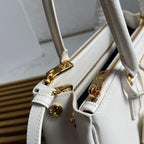 Galleria Medium Leather Bag - White - View 5