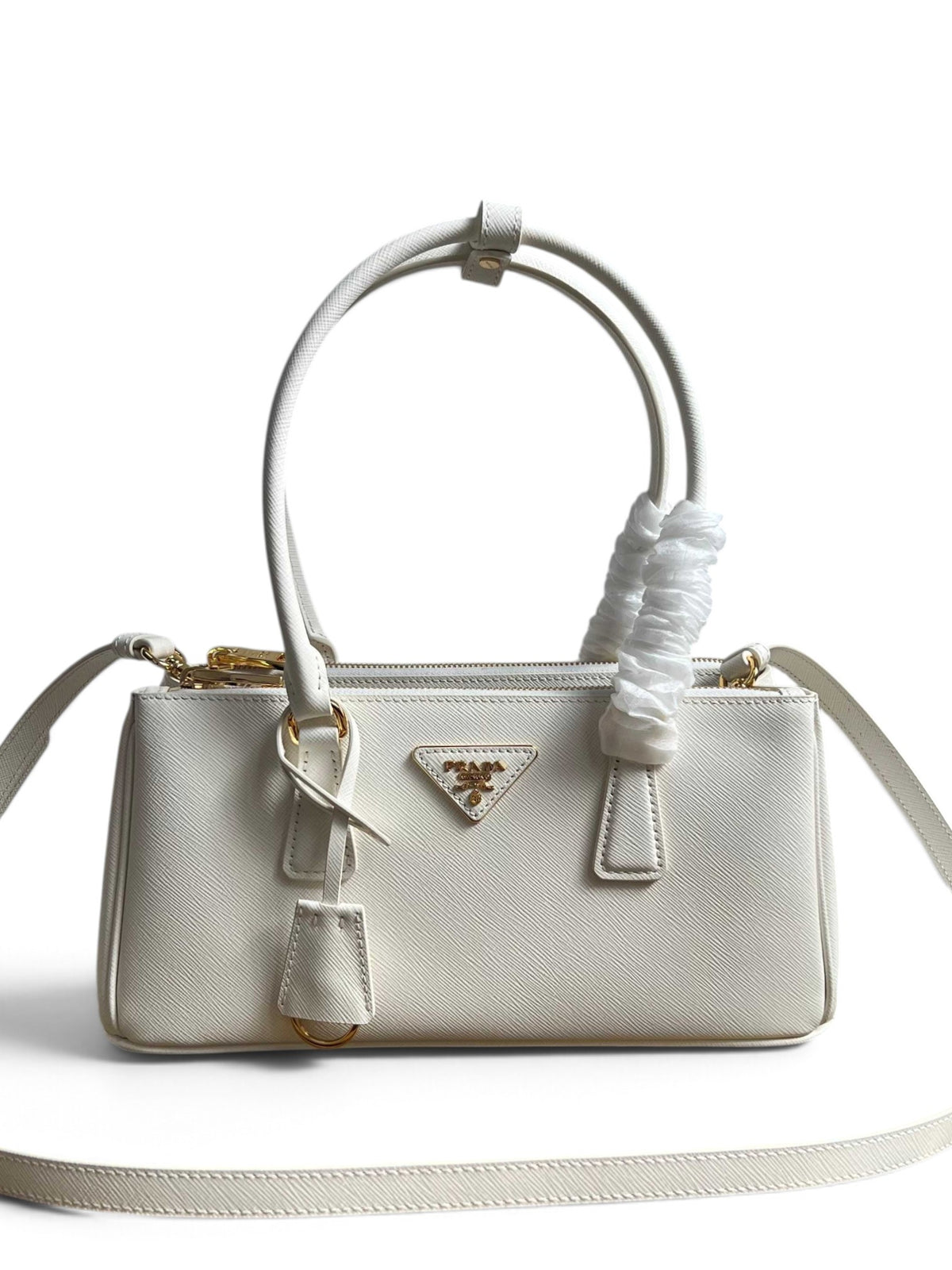 Galleria Medium Leather Bag - White - View 1