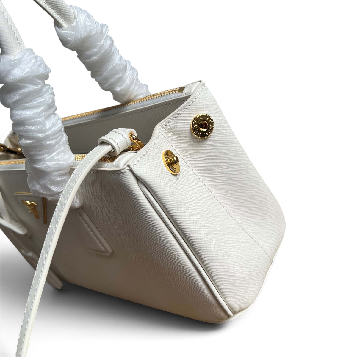 Galleria Medium Leather Bag - White - View 8