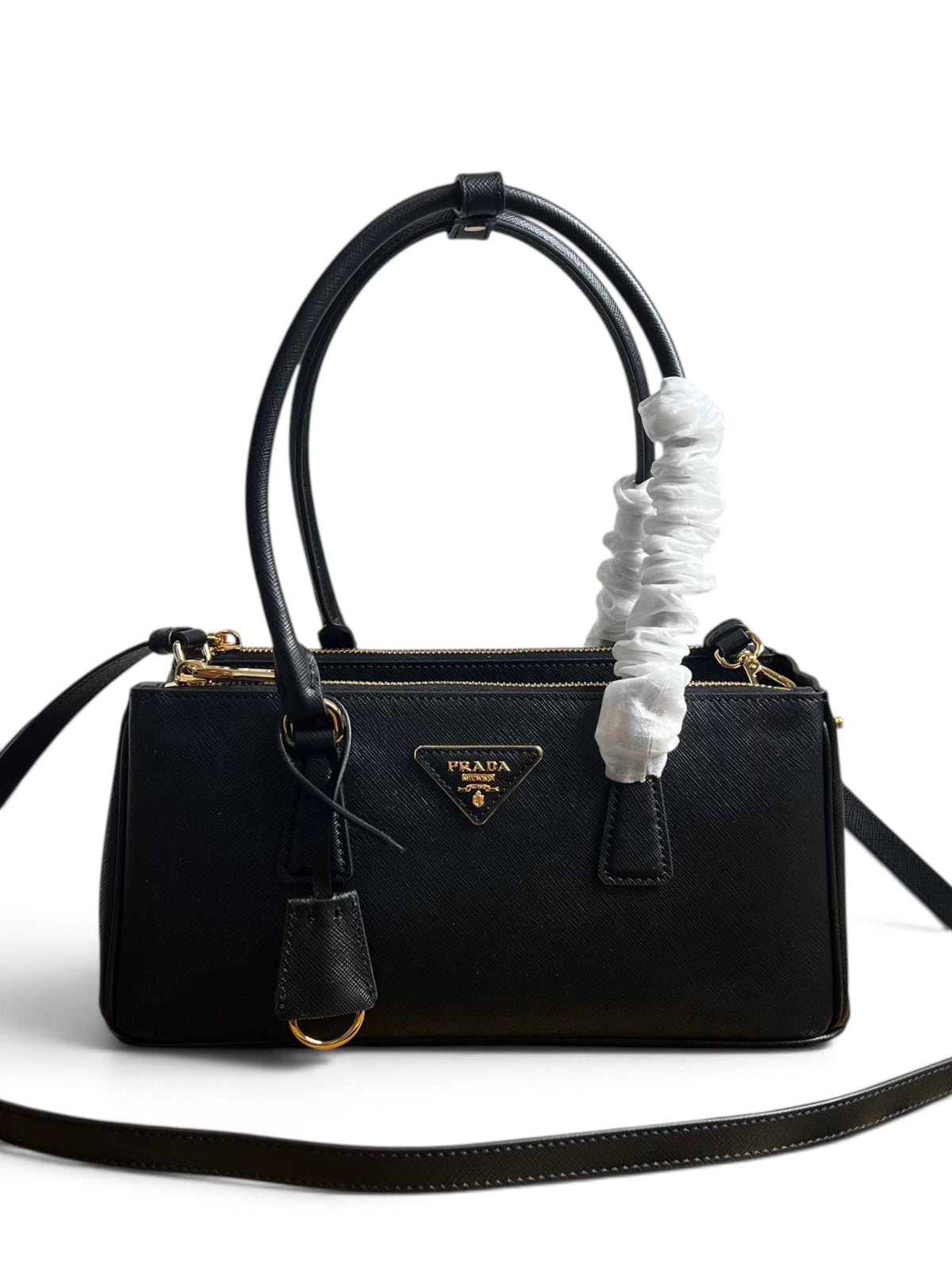 Galleria Medium Leather Bag - Black - View 1