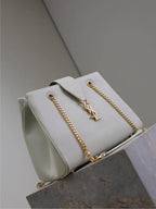 Grain Leather Chain Shoulder Bag
