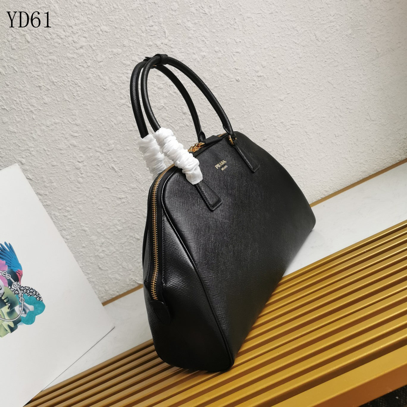 Saffiano Leather Top Handle Bag
