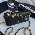 Quilted Coco Charm On Chain Flap Bag