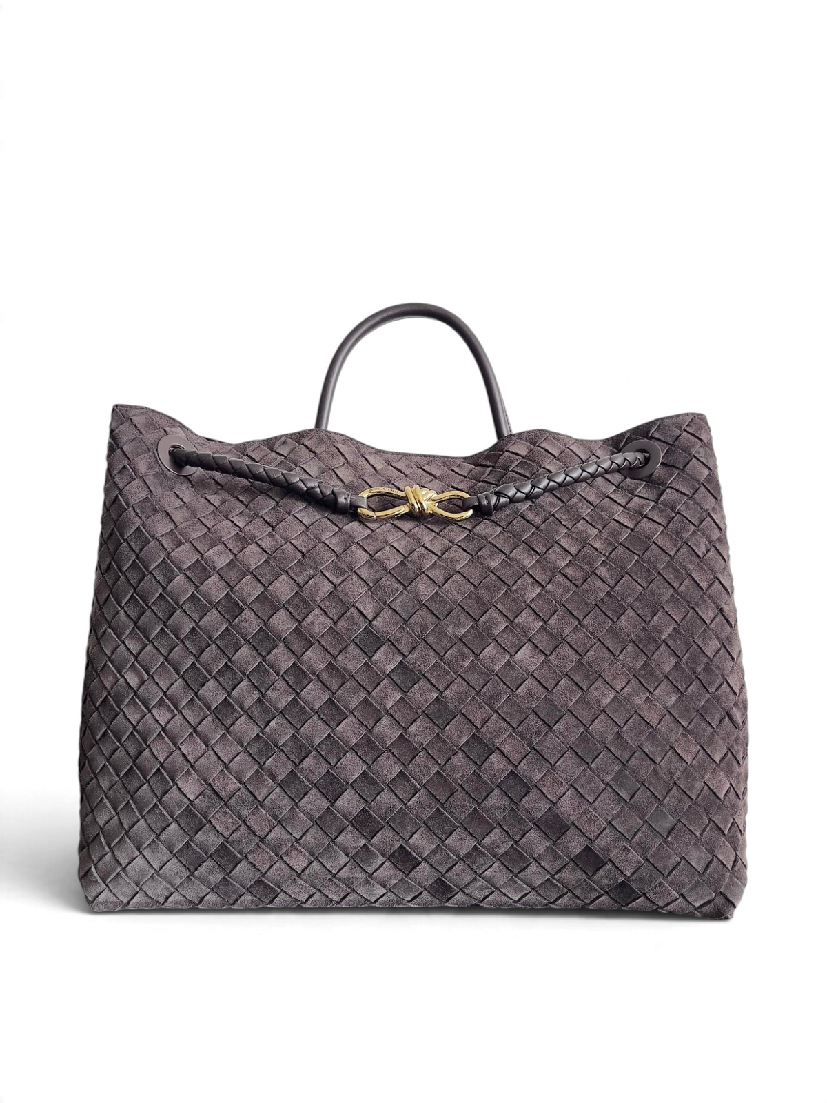 Andiamo large woven tote, charcoal grey, view 1