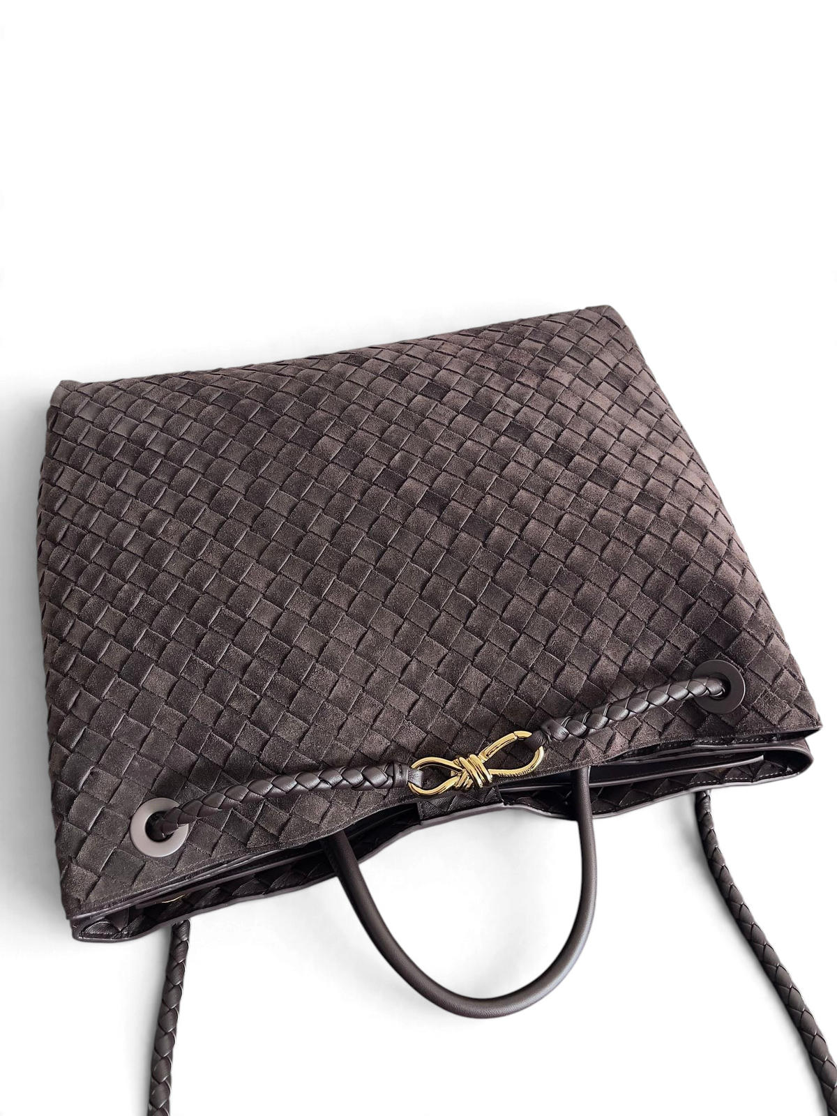 Andiamo large woven tote, charcoal grey, view 4