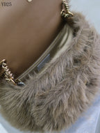 Niki Small in Shearling Bag