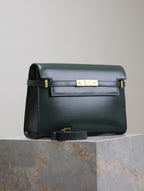Crocodile-Embossed Leather Chain Bag
