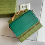 Bamboo Handle Leather Wallet with Chain