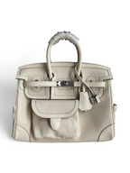 Birkin Cargo 25 cm — Cream White / Silver Hardware image 1