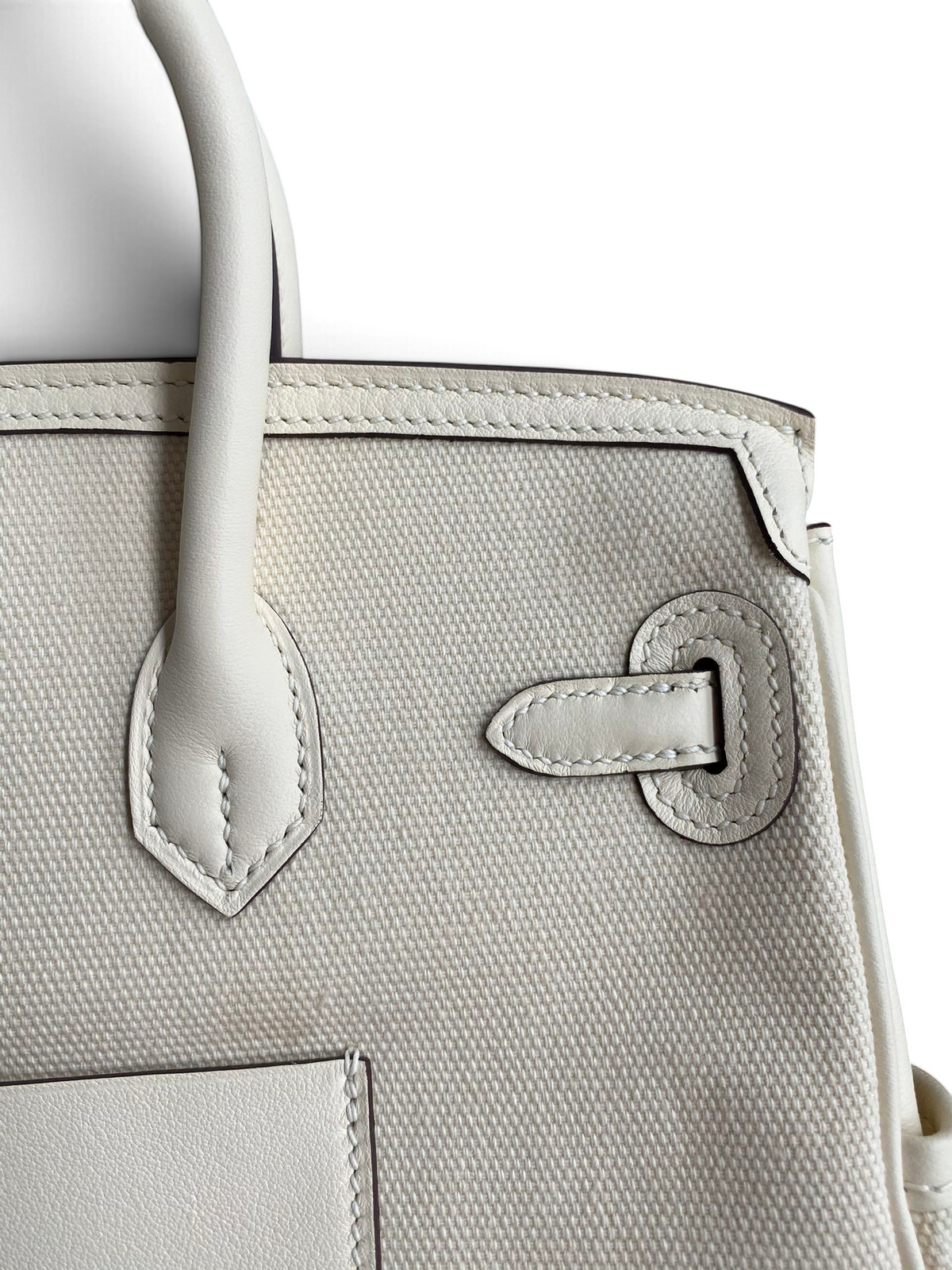 Birkin Cargo 25 cm — Cream White / Silver Hardware image 4