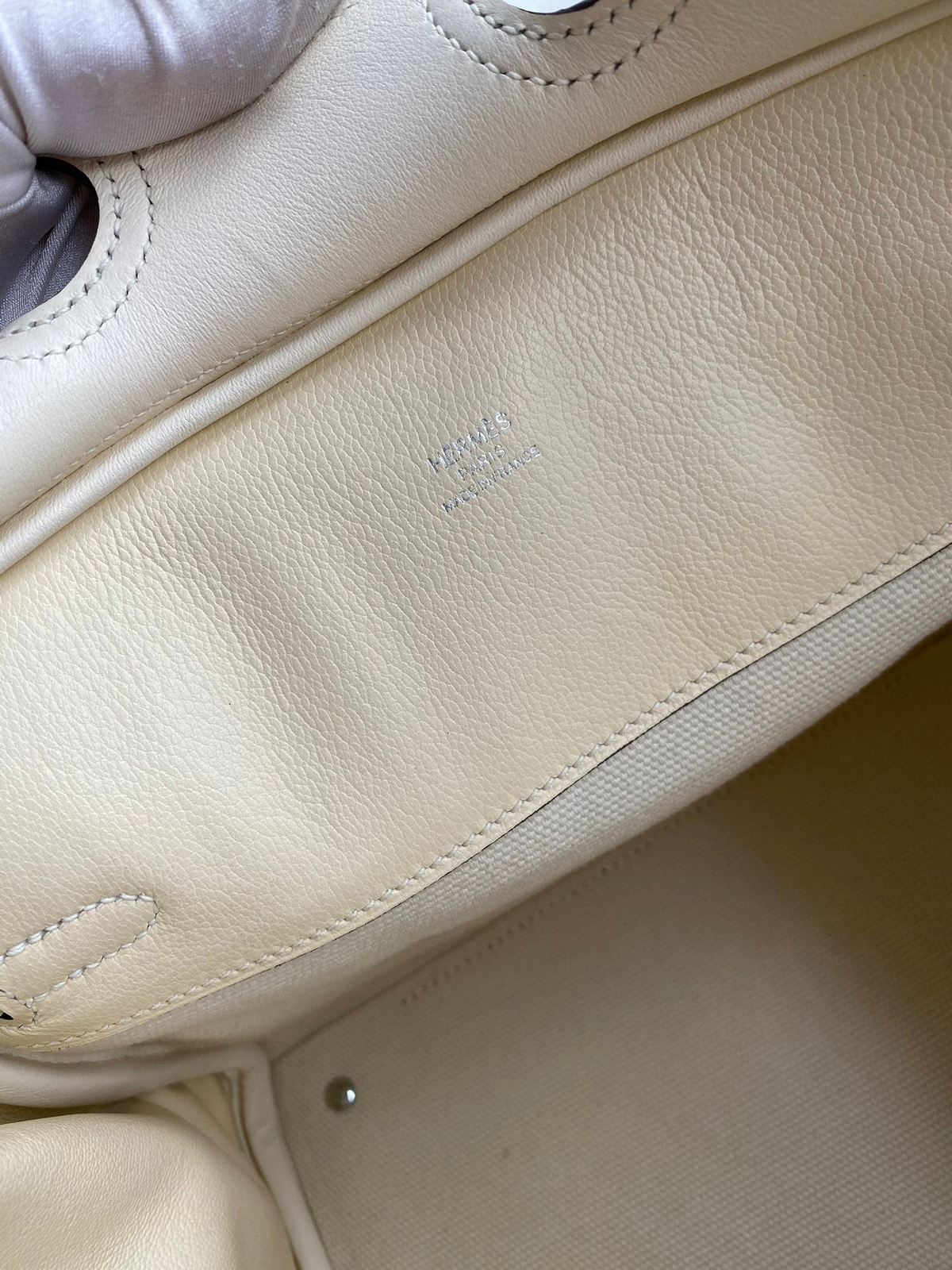 Birkin Cargo 25 cm — Cream White / Silver Hardware image 8