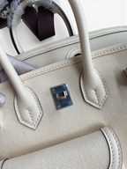 Birkin Cargo 25 cm — Cream White / Silver Hardware image 9