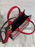 Canvas Mini Tote Bag with Leather Trim
