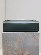 Crocodile-Embossed Leather Chain Bag