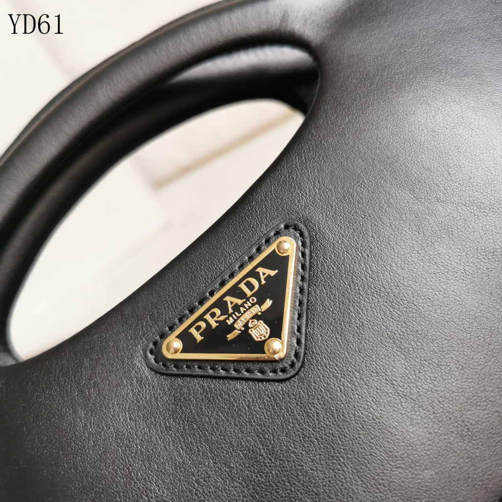 Triangle-Logo Leather Tote Bag