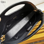 Triangle-Logo Leather Tote Bag