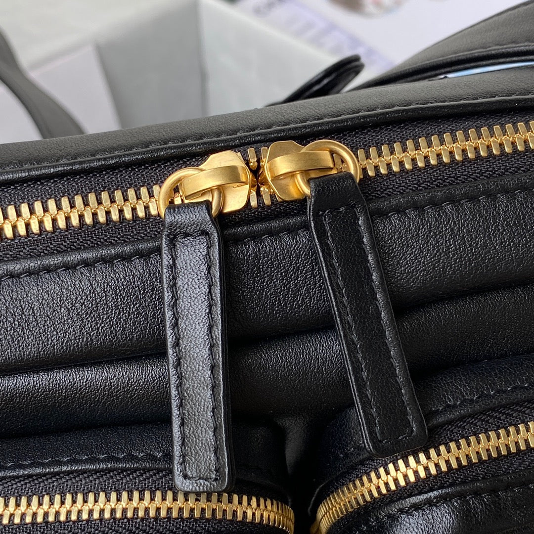 Quilted Dual-Pocket Crossbody Bag