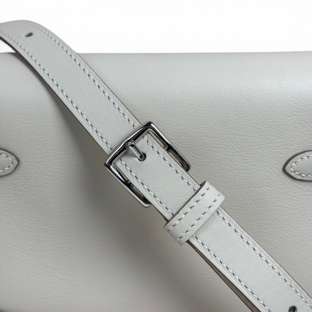 Kelly Moove Swift Leather Bag — Nata with Palladium-Tone Hardware — product view 7