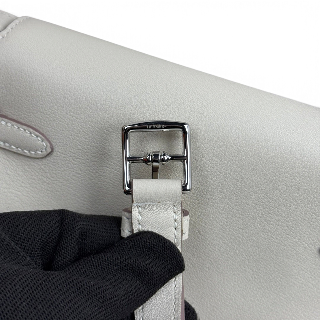 Kelly Moove Swift Leather Bag — Nata with Palladium-Tone Hardware — product view 8