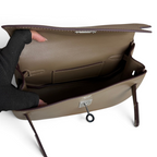 Kelly Moove Swift Leather Bag — Etoupe with Palladium-Tone Hardware — product view 9