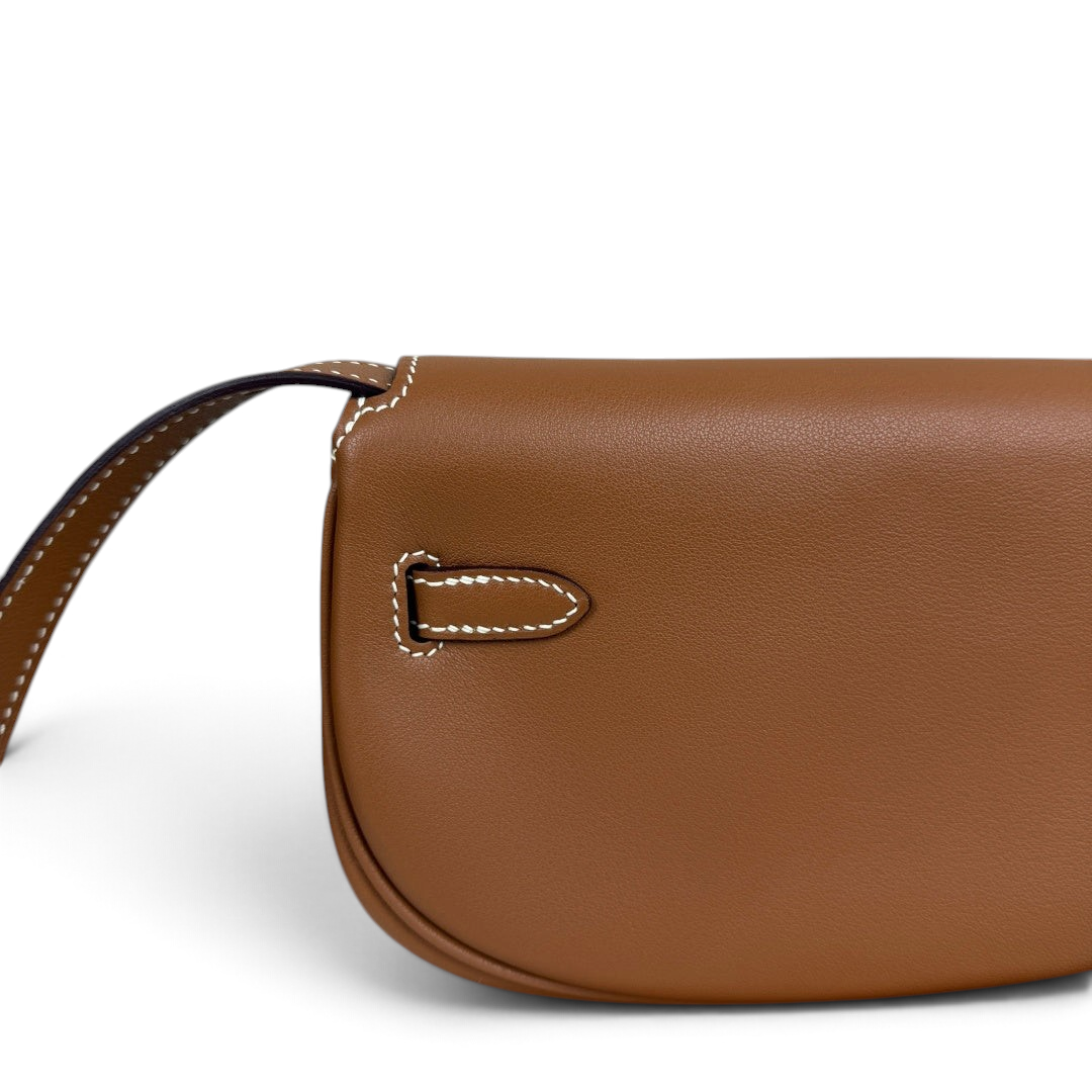 Kelly Moove Swift Leather Bag — Gold with Palladium-Tone Hardware — product view 5
