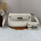 Kelly Move Moon Bag – Swift Leather, Silver hardware