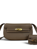 Kelly Moove Swift Leather Bag — Etoupe with Gold-Tone Hardware — product view 1