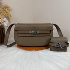 Kelly Move Moon Bag – Swift Leather, Silver hardware