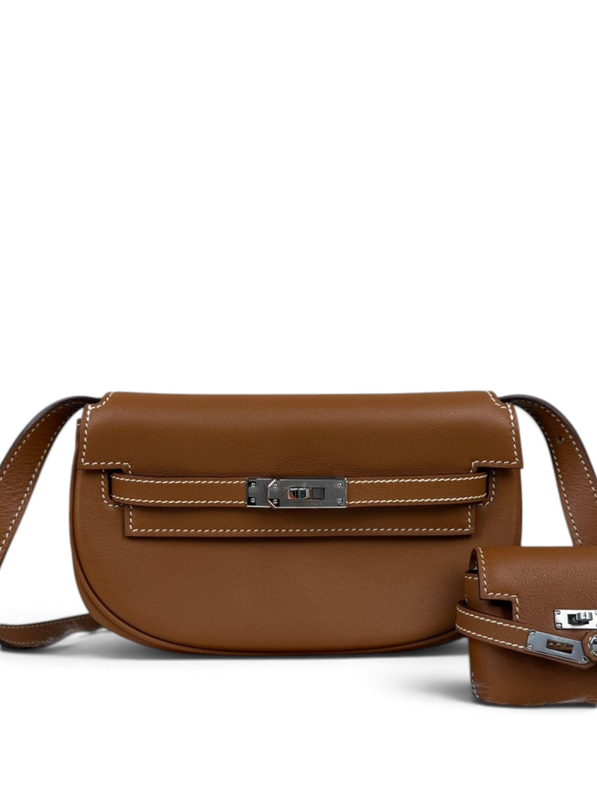 Kelly Moove Swift Leather Bag — Gold with Palladium-Tone Hardware — product view 1